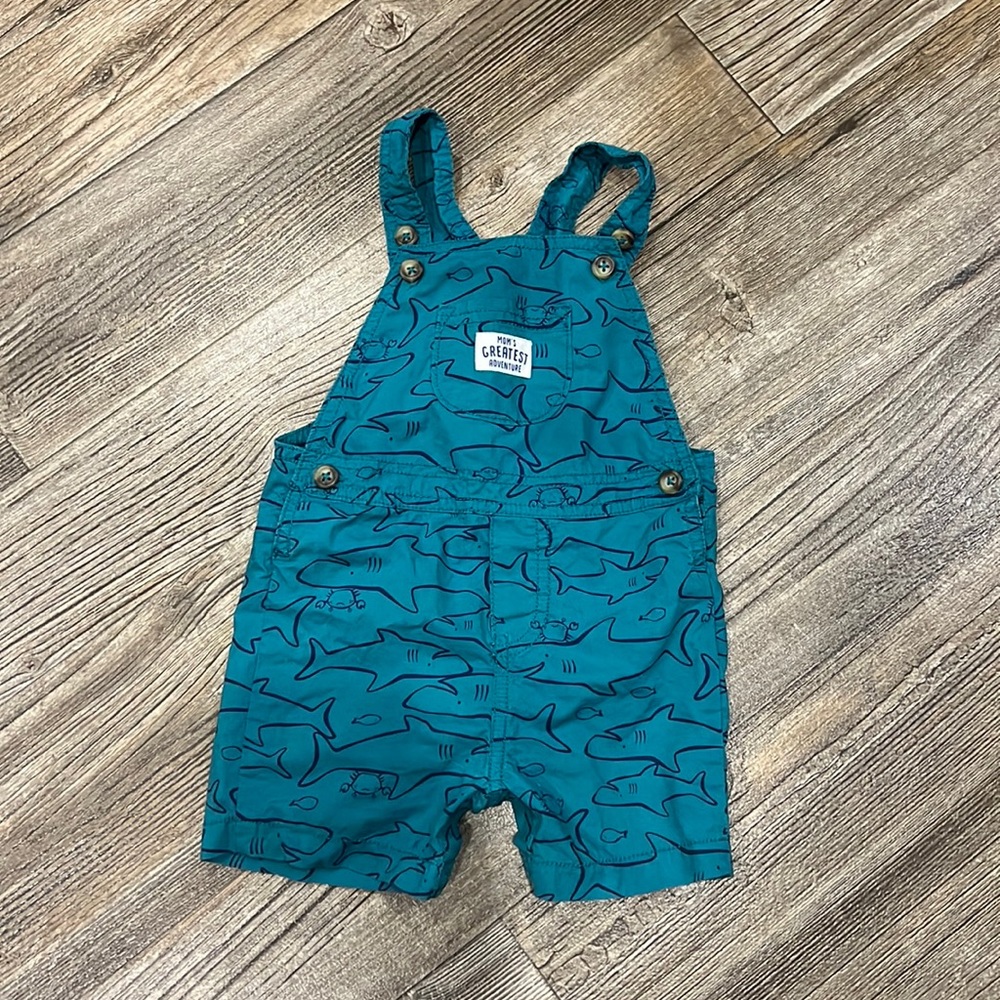 Teal shark coveralls 9 month